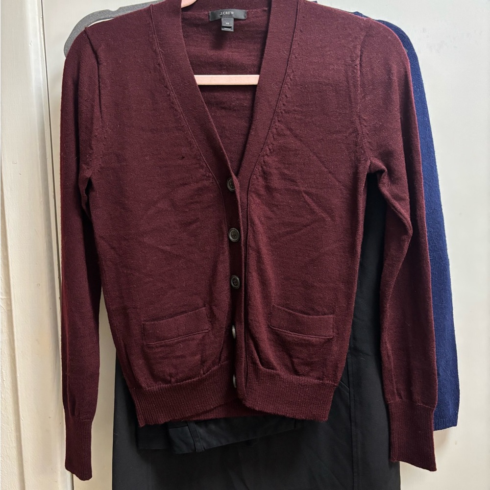 J. Crew Women's Burgundy Cardigan